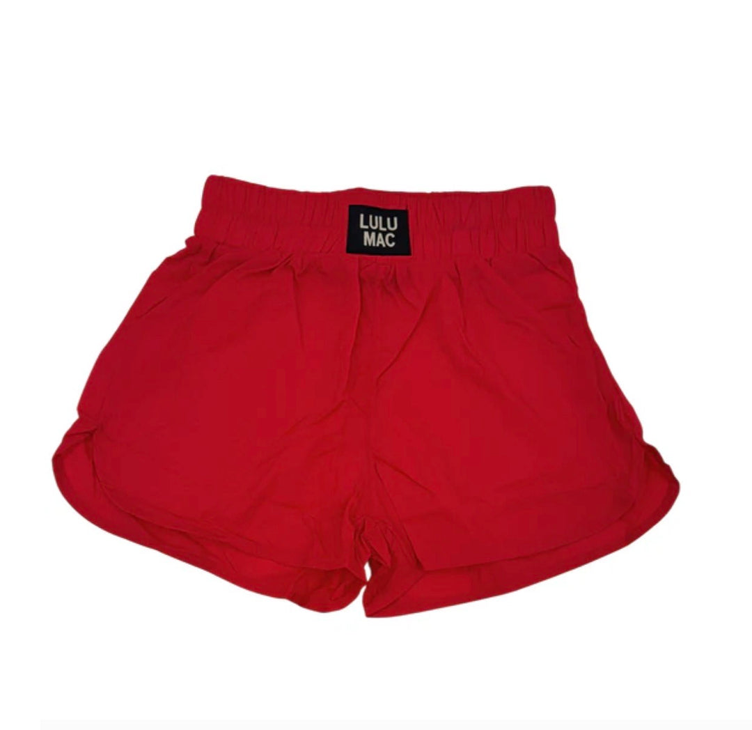LULU MAC | RED KIDS SHORTS