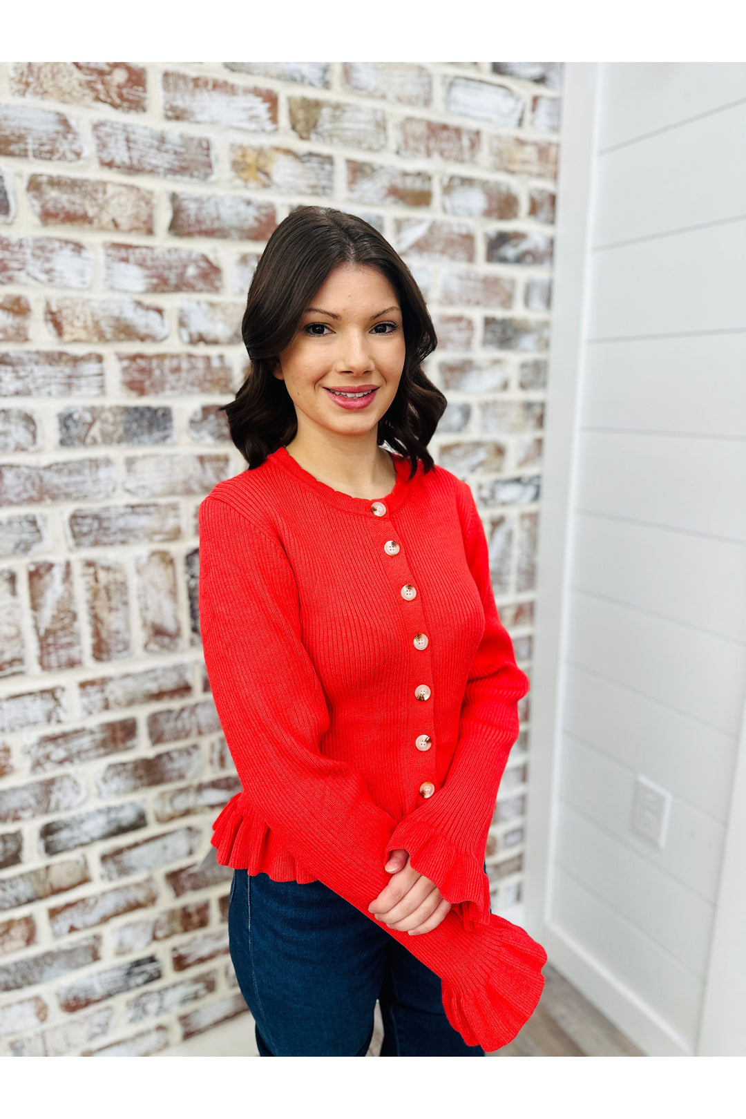 Poppy Red Sweater Top