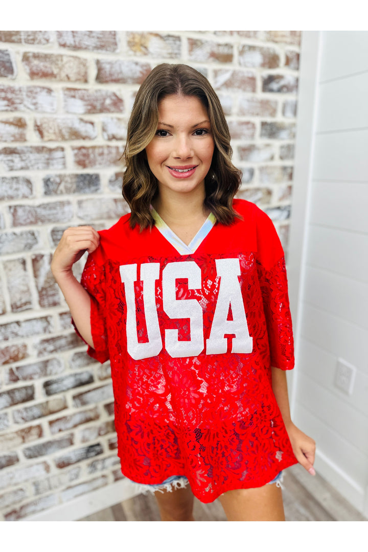 Red Lace “USA” Jersey