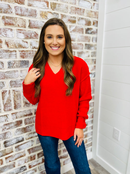 Red Chunky Sweater