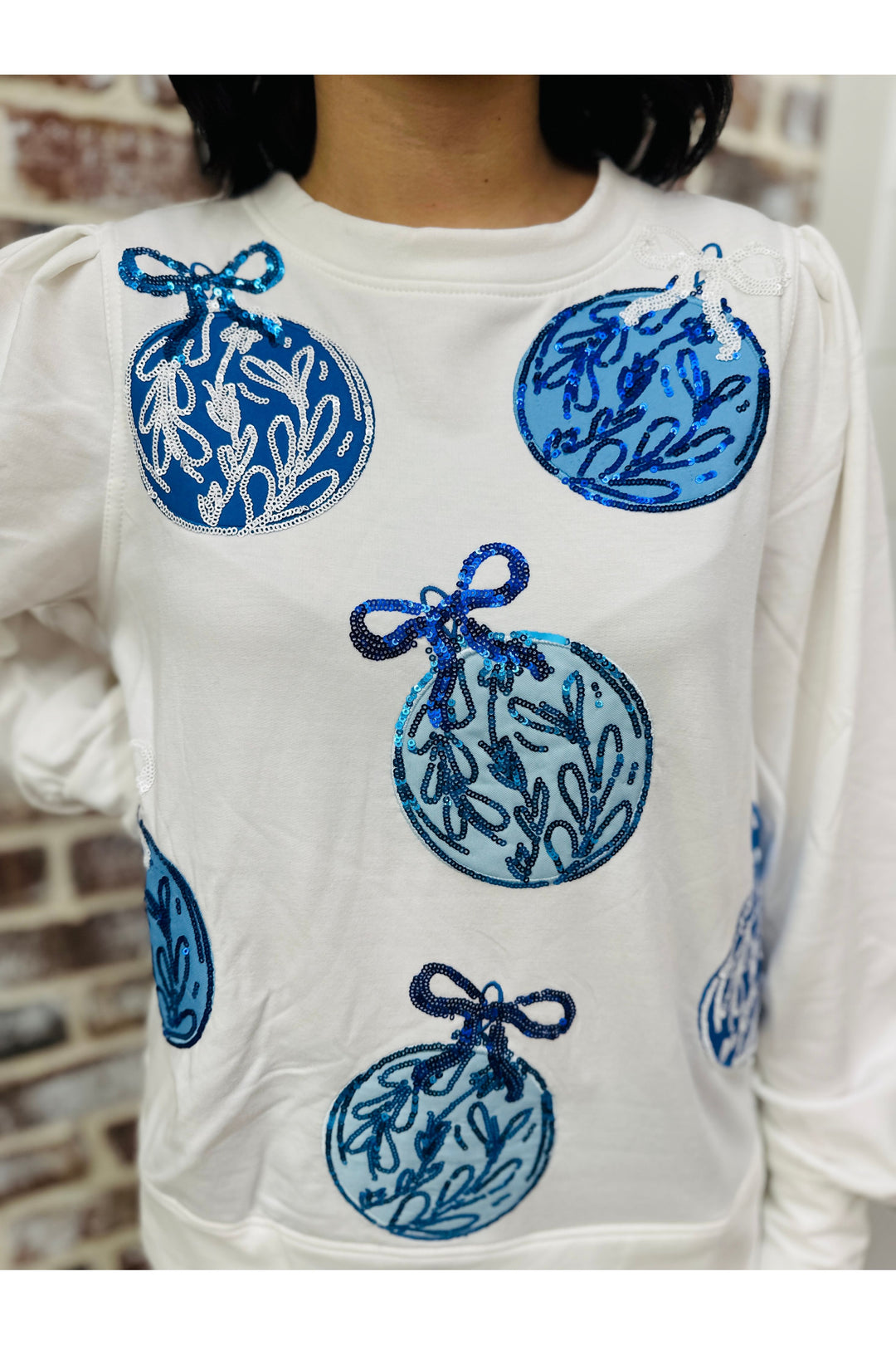 Mary Square Blue Ornaments Sweatshirt