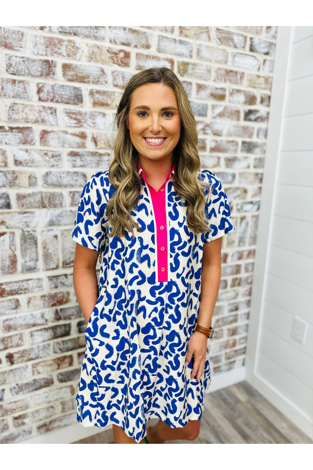 Pink Pop Collar Dress