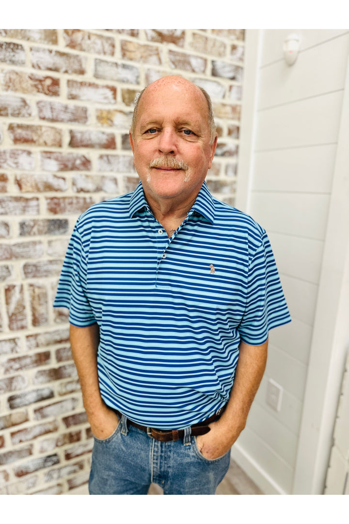 Southern Casanova| Sea Splash Stripe Polo