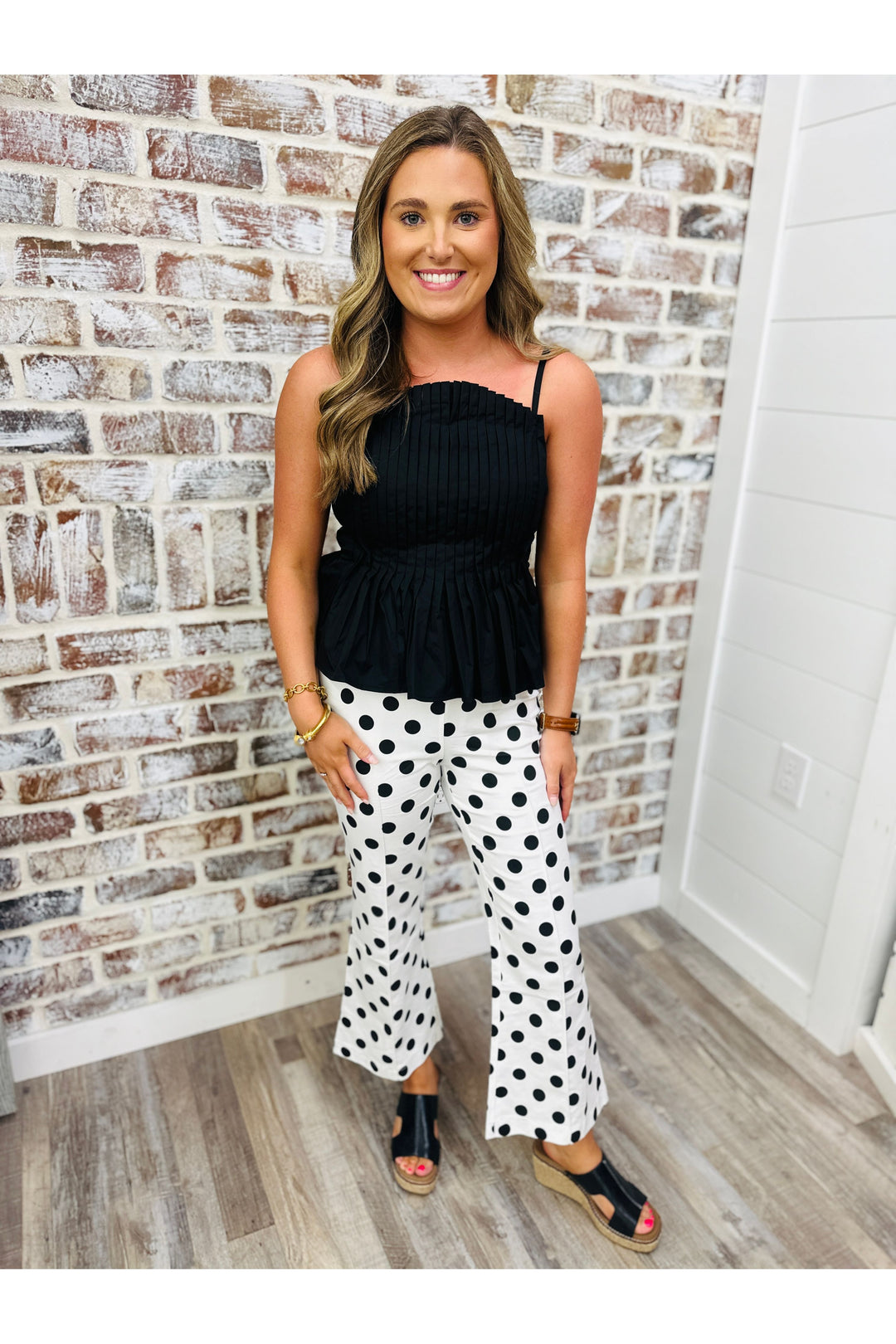 Flare Dot Crop Pants