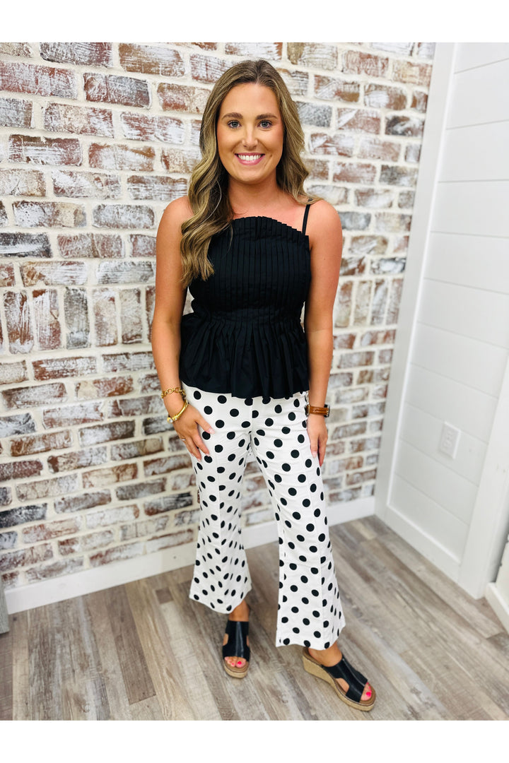 Flare Dot Crop Pants