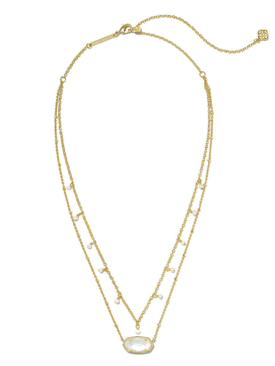 Kendra Scott| ELISA PEARL MULTI STRAND NECKLACE GOLD IVORY MOTHER OF PEARL