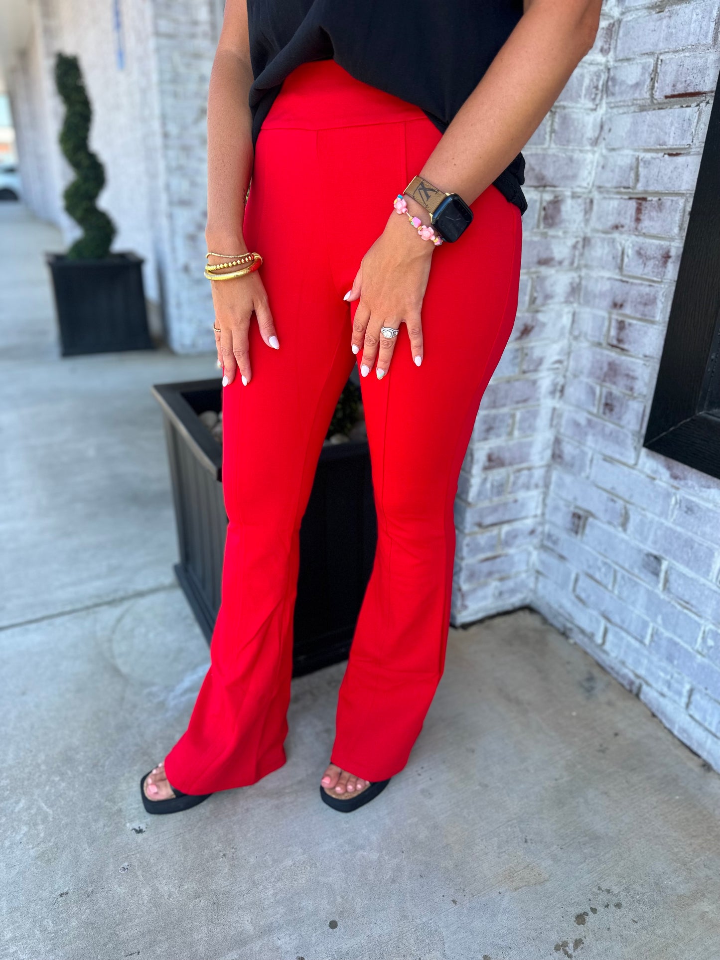 Red~ Magic High Waisted Kick Flare Pant