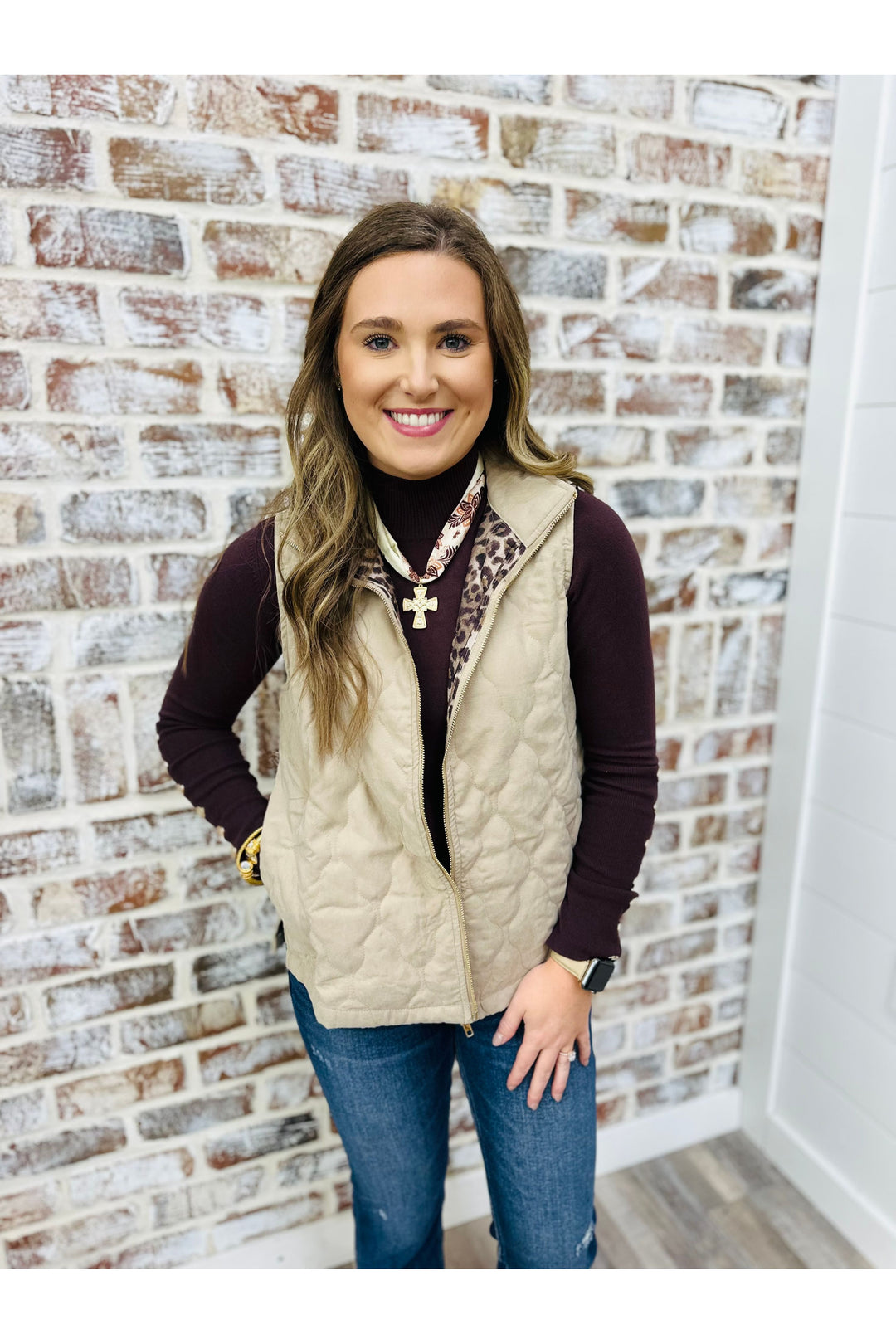 Quilted Taupe Vest
