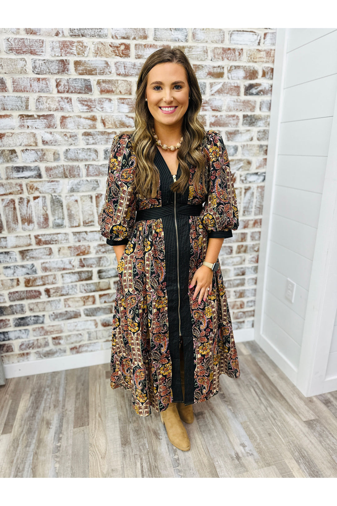 Floral print midi dress 