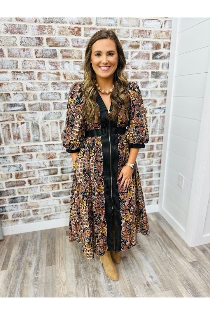 Floral print midi dress 