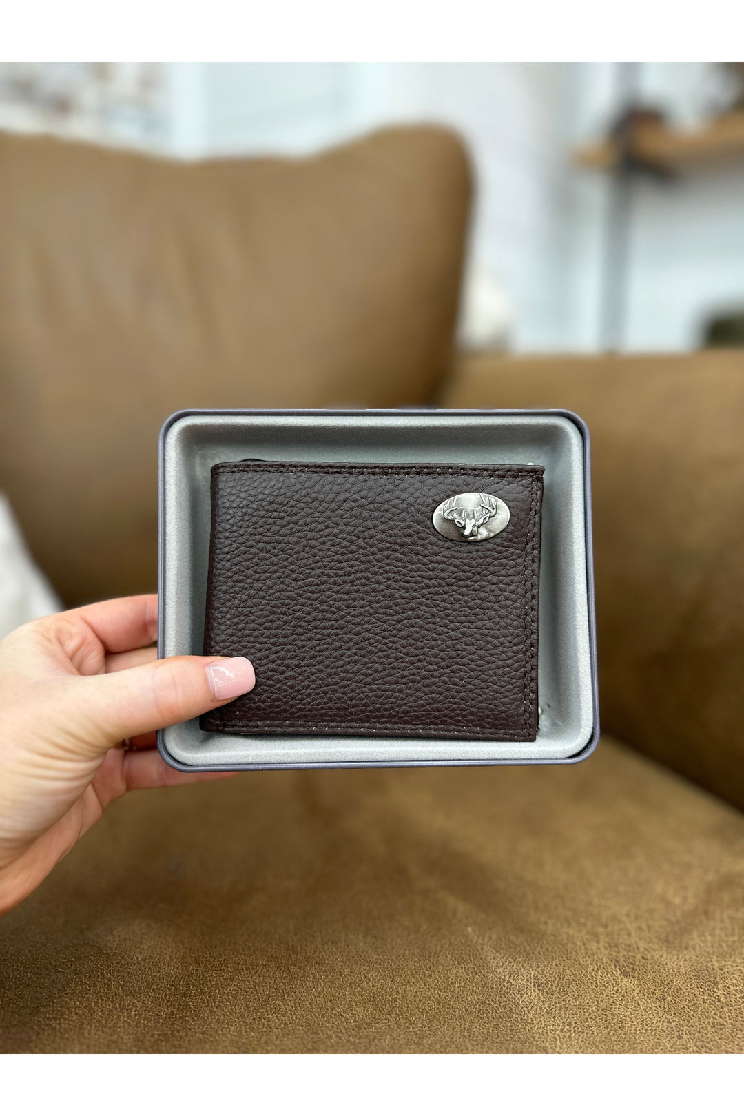 Leather Wallet Brown Pebble