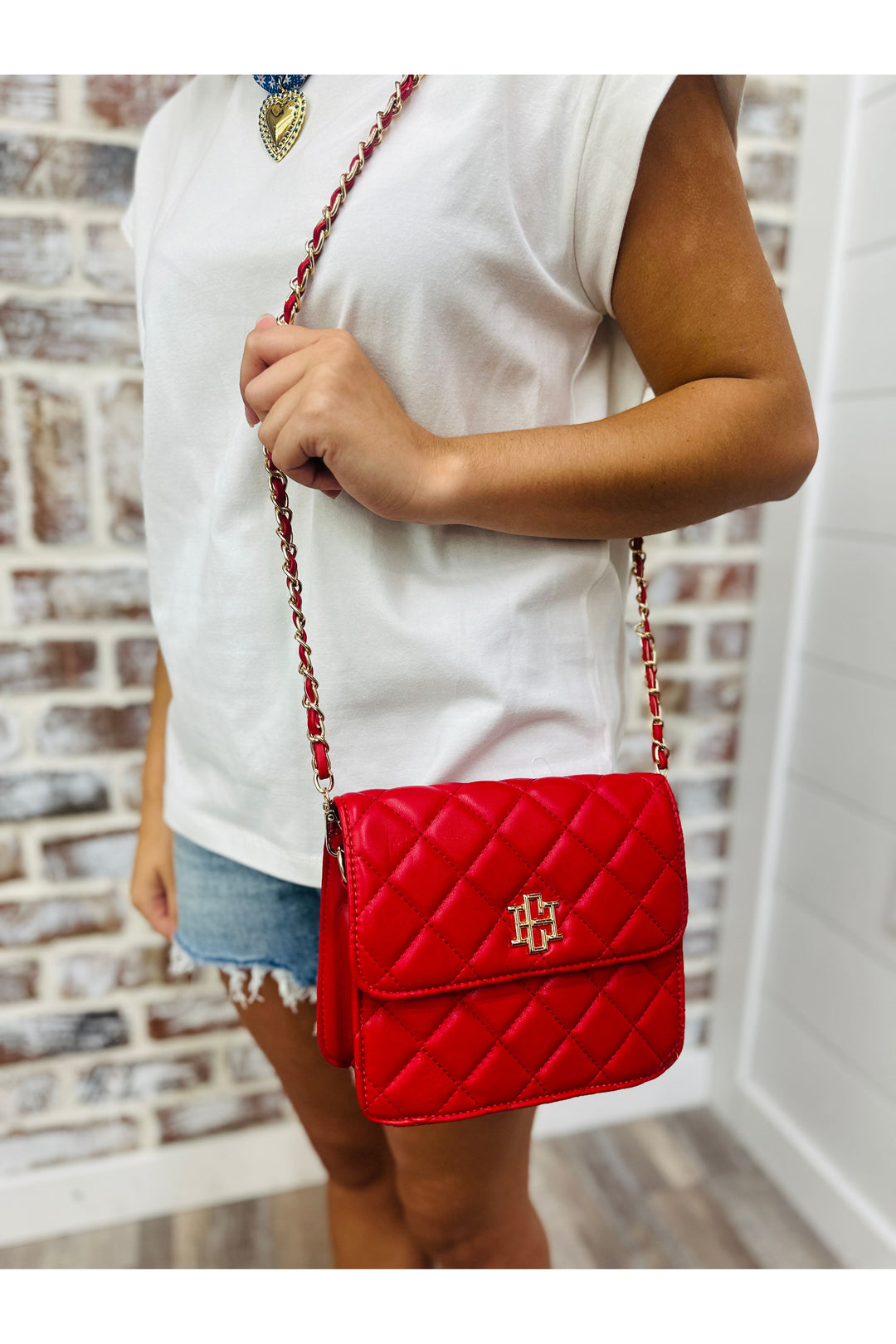 Evelyn Crossbody Red Sq