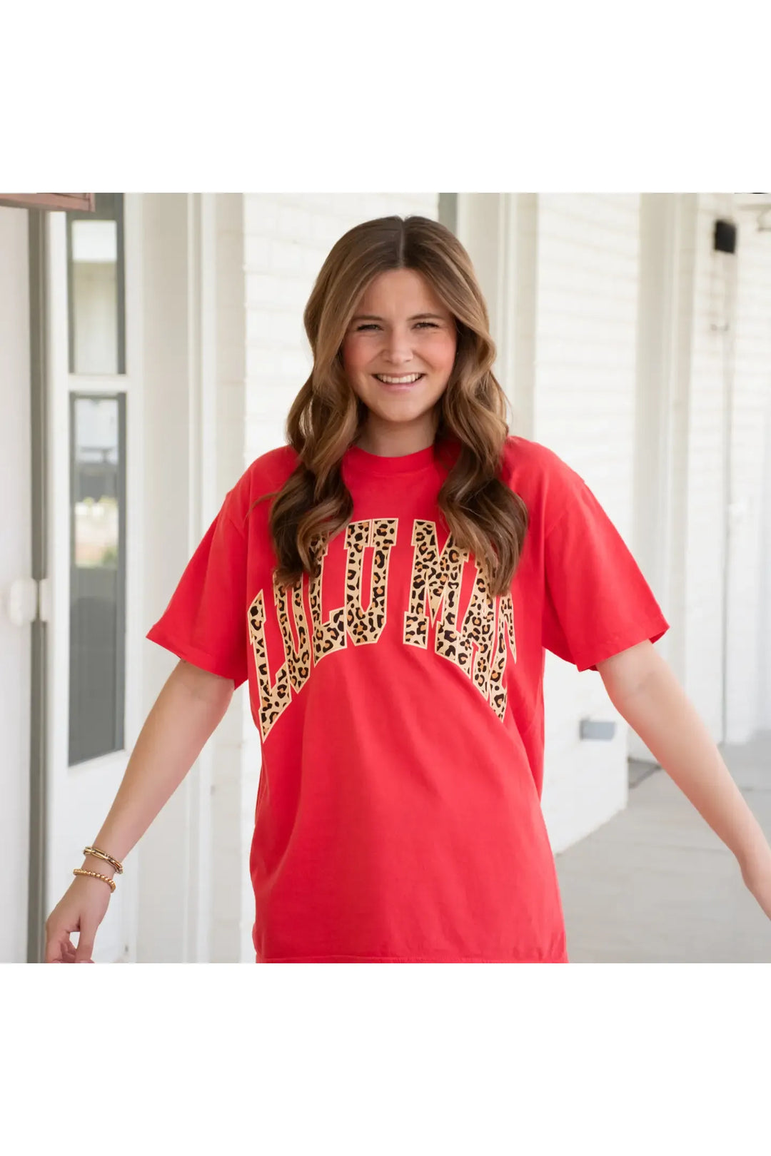 Lulu Mac| Leopard Adult Paprika Comfort Colors Tee