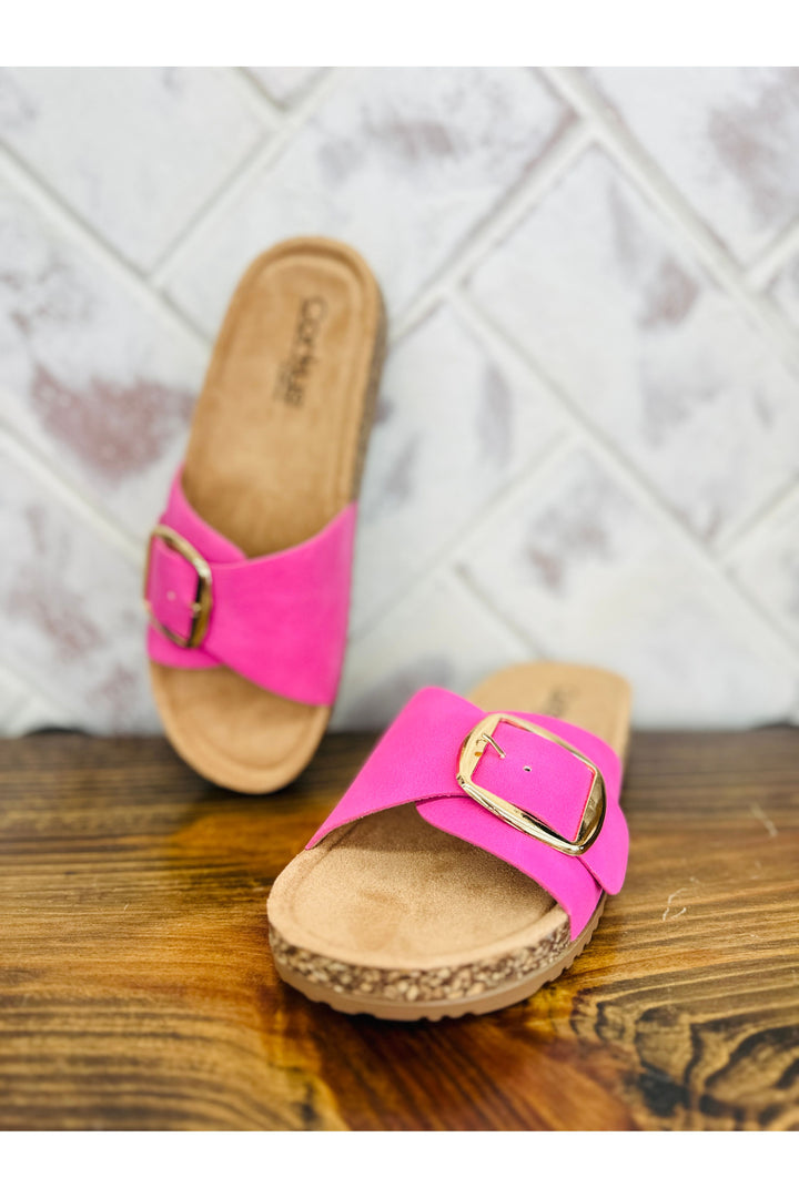 Corkys | Road Trip - Pink Slide Sandal