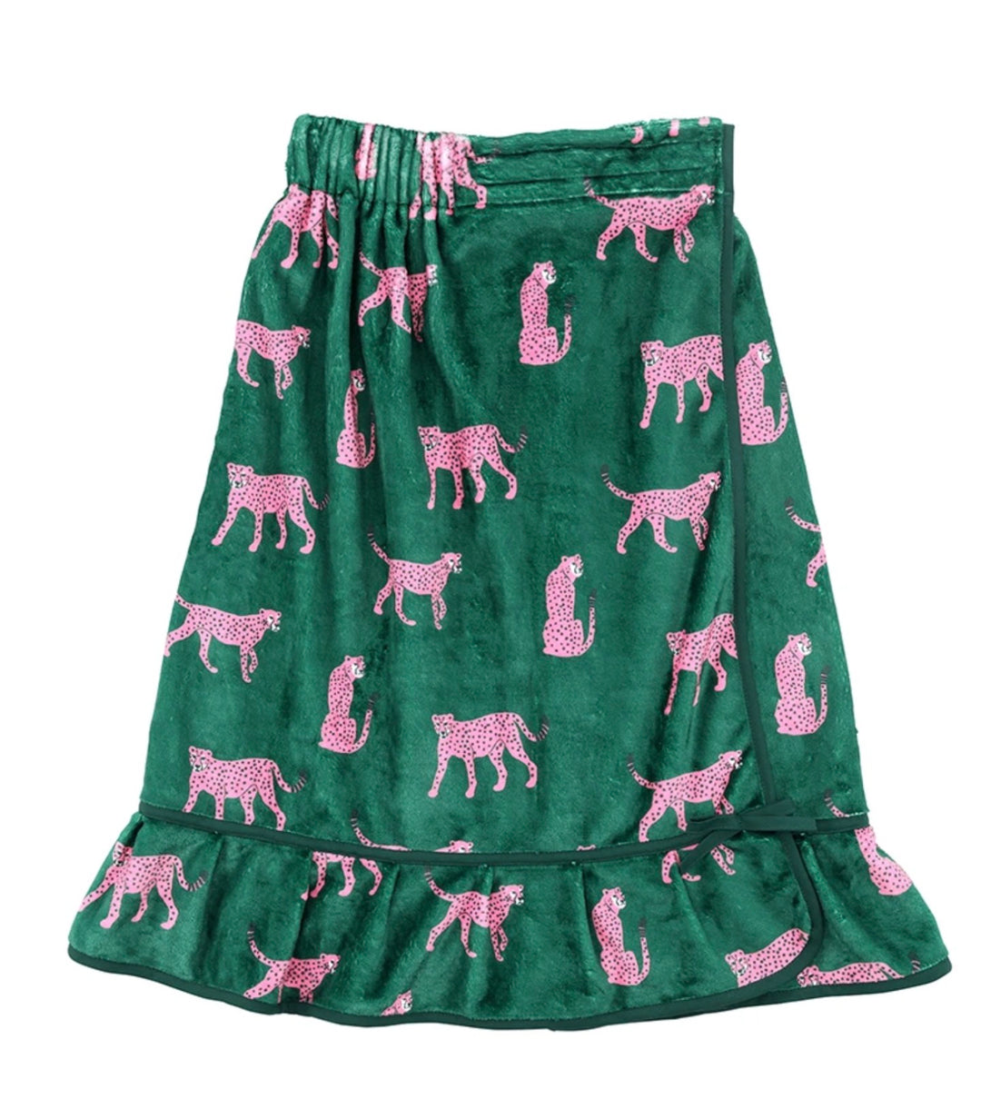 Spa Wrap - Green + Cheetahs