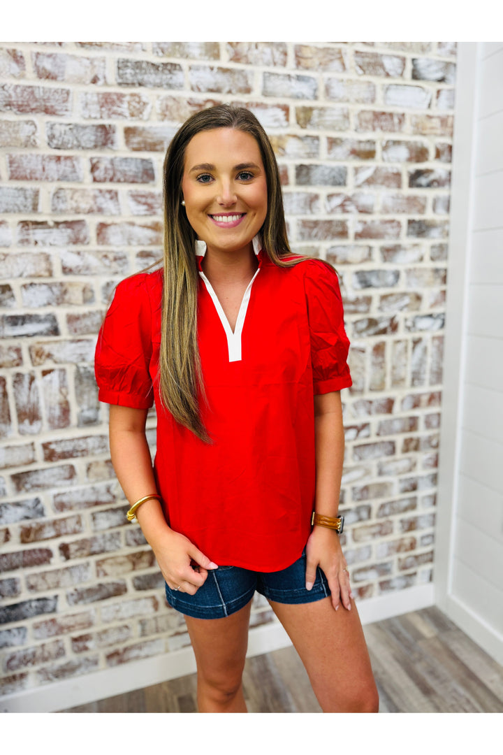 Mary Square| Tricia Top | Red