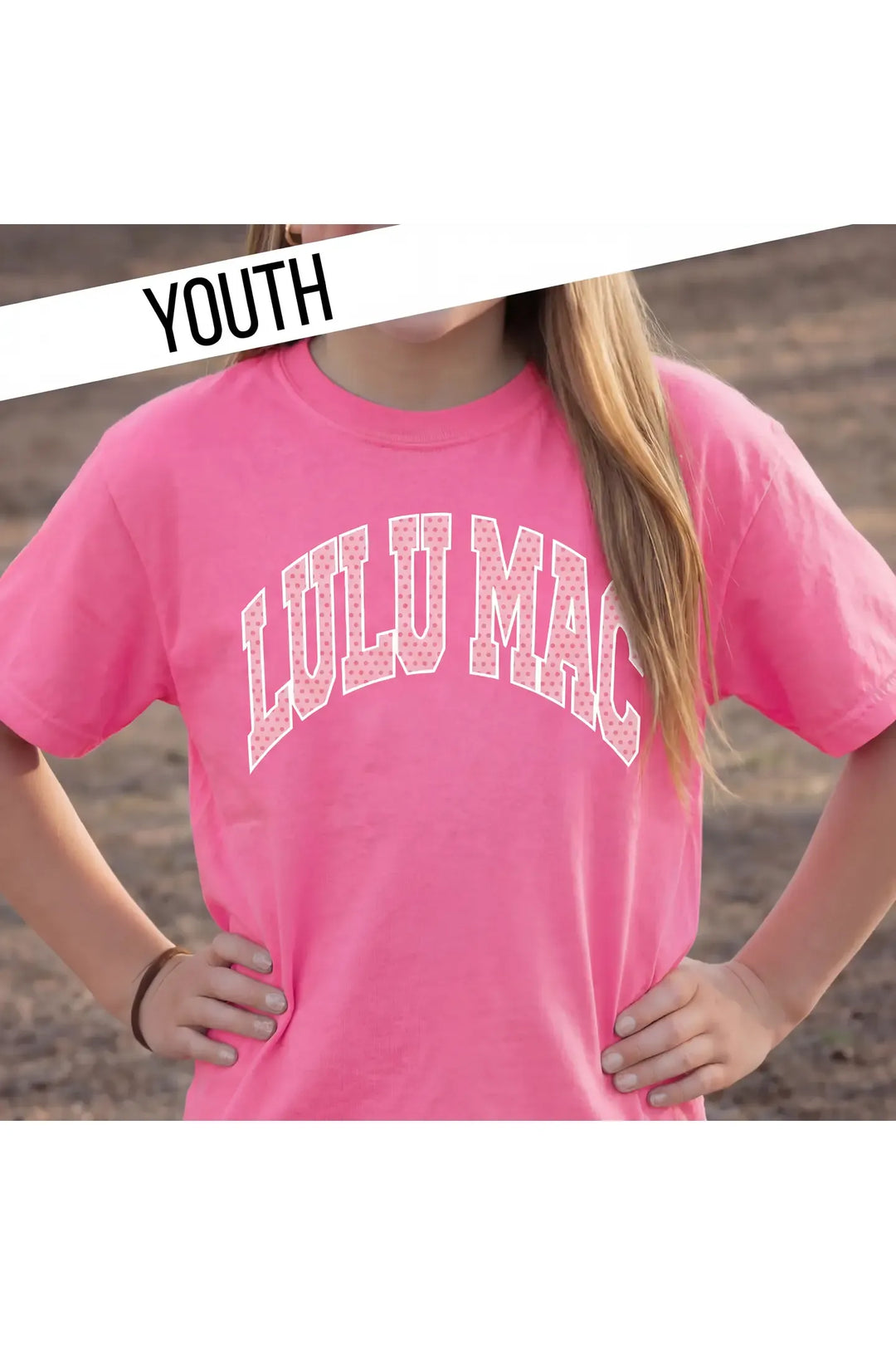 Youth Lulu Mac| Dot Neon Pink Tshirt