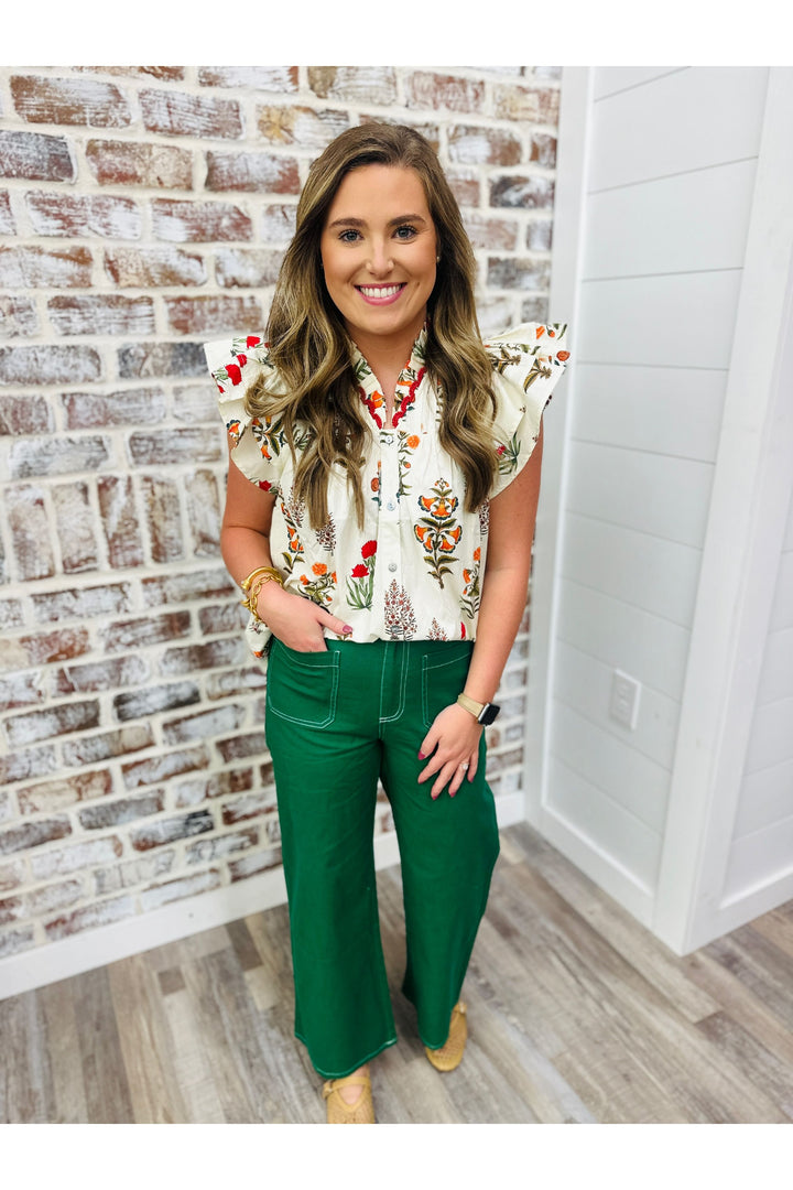 Botanical Flutters Top