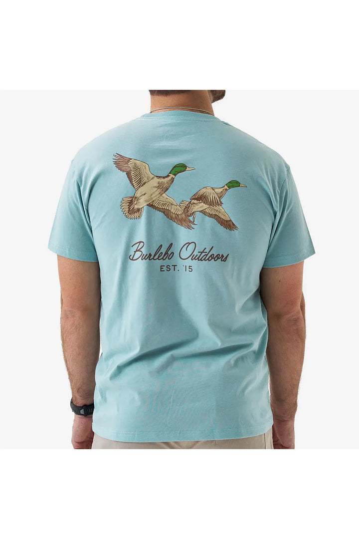 Burlebo SS Tee - Flying Mallards - Sky Blue