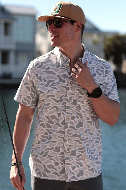 Burlebo|Performance Fishing Shirt - White Camo