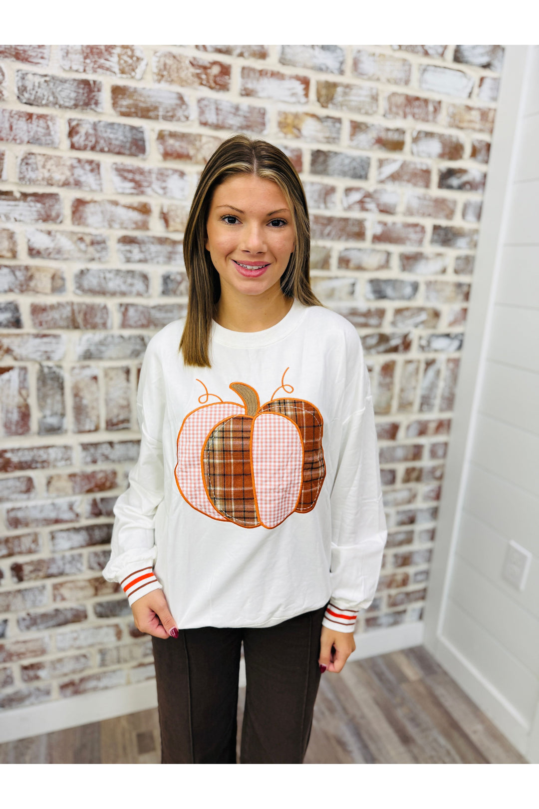 Harvest Plaid Pumpkin Top