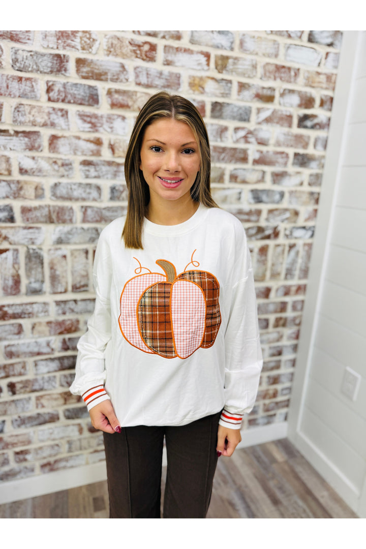 Harvest Plaid Pumpkin Top