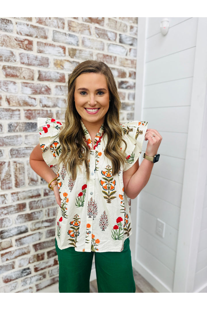 Botanical Flutters Top