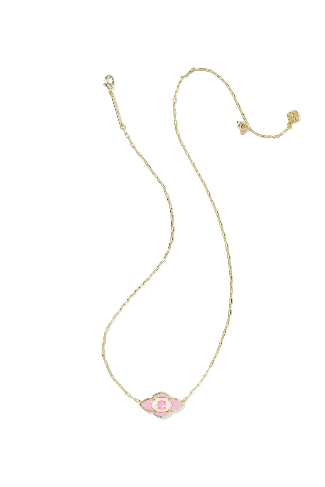 Kendra Scott | Abbie Medallion Gold Short Pendant Necklace - Pink Mix