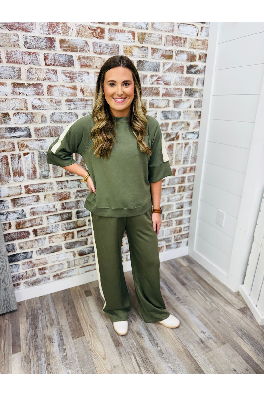 Olive With Contrast Set