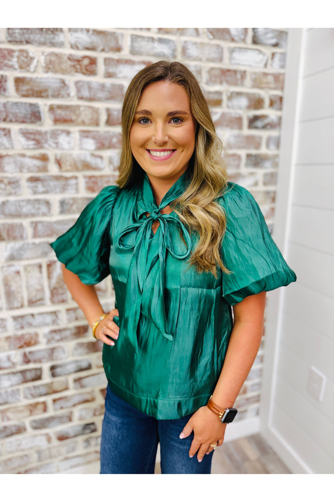 Hunter Green Tied To You Top