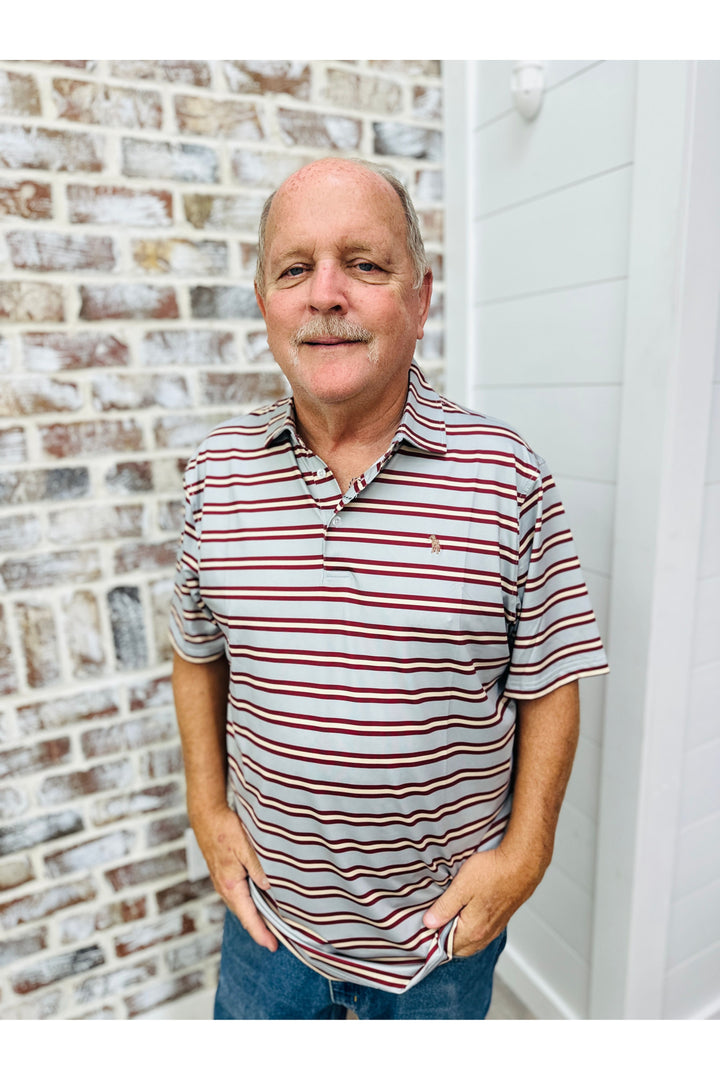 Southern Casanova | Bow & Arrow Stripe Polo