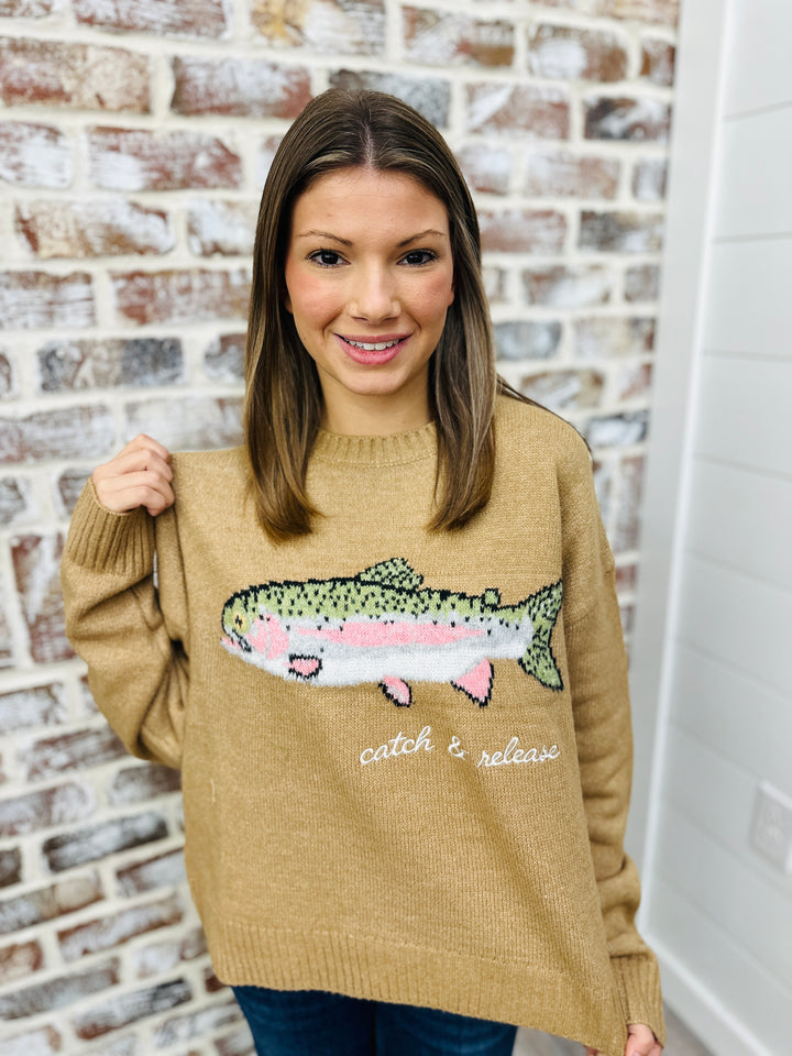 Catch & Release Embroidered Sweater