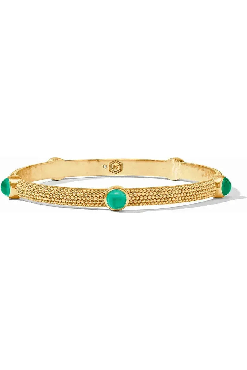 Julie Vos Cabochon Bangle~ Iridescent Emerald Green