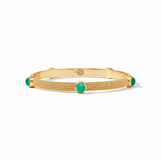 Julie Vos Cabochon Bangle~ Iridescent Emerald Green