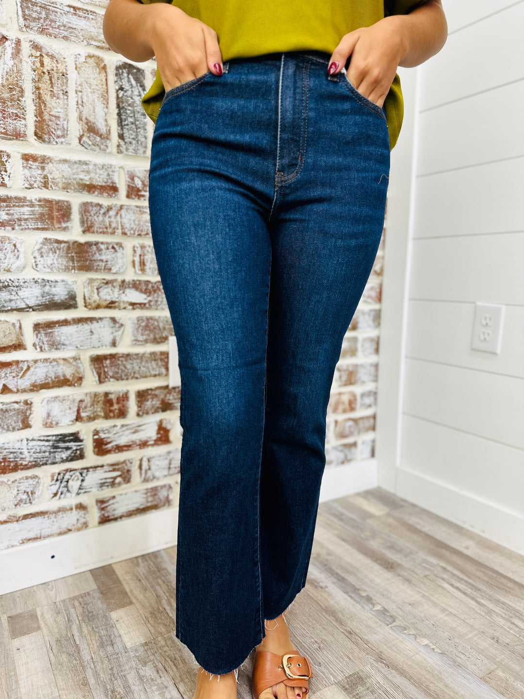 DAZE | SHY GIRL HIGH RISE CROP FLARE IN SERENE