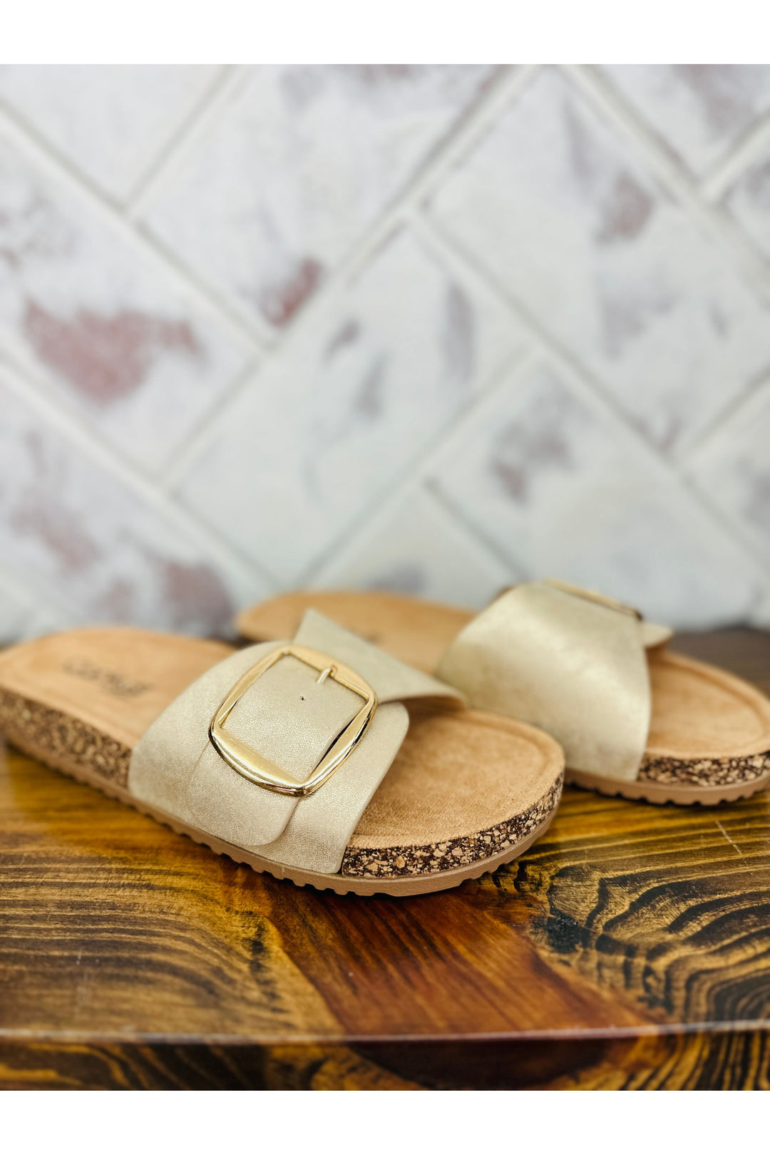 Corkys | Road Trip - Gold Slide Sandal