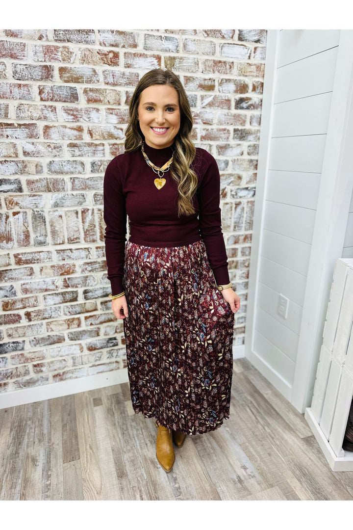 Burgundy Multi Sweater Dress