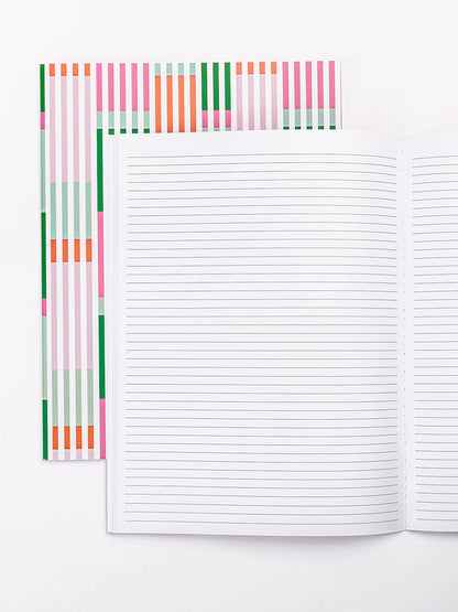 Large Notebook | Line It Up Pink & Green