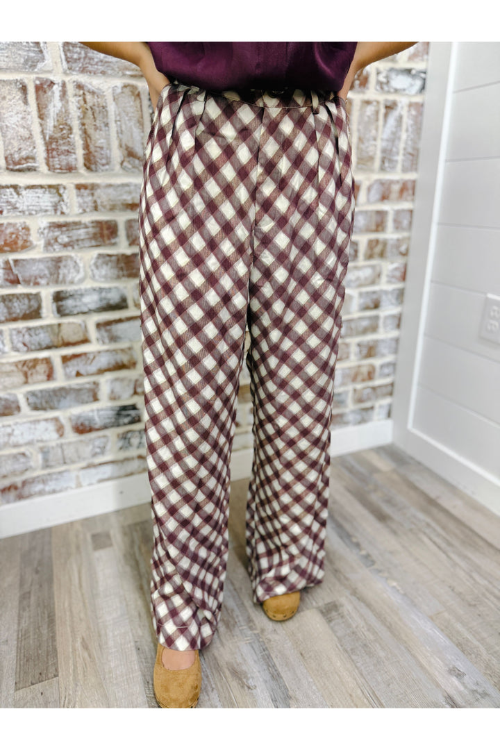 Merlot Pattern Flowy Pant