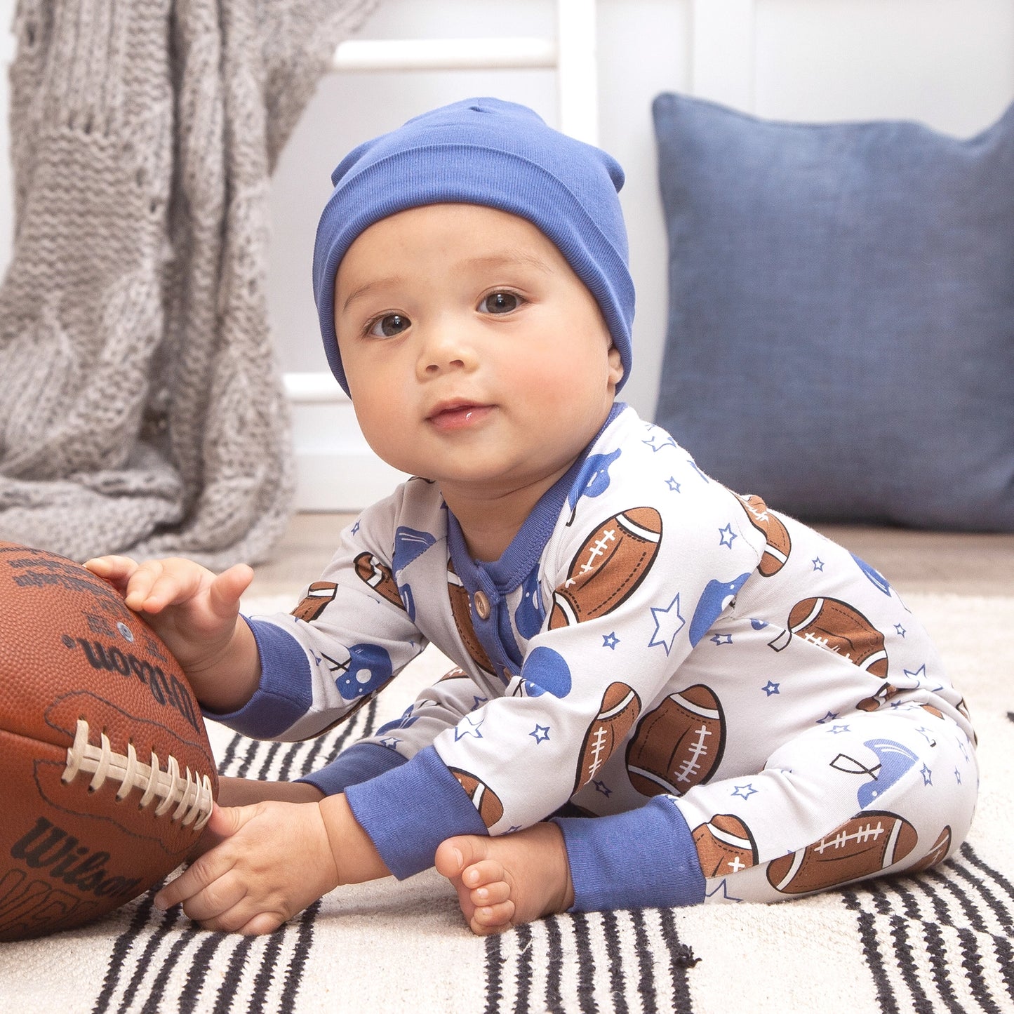 Baby Boy's Game Day Football Bamboo Romper