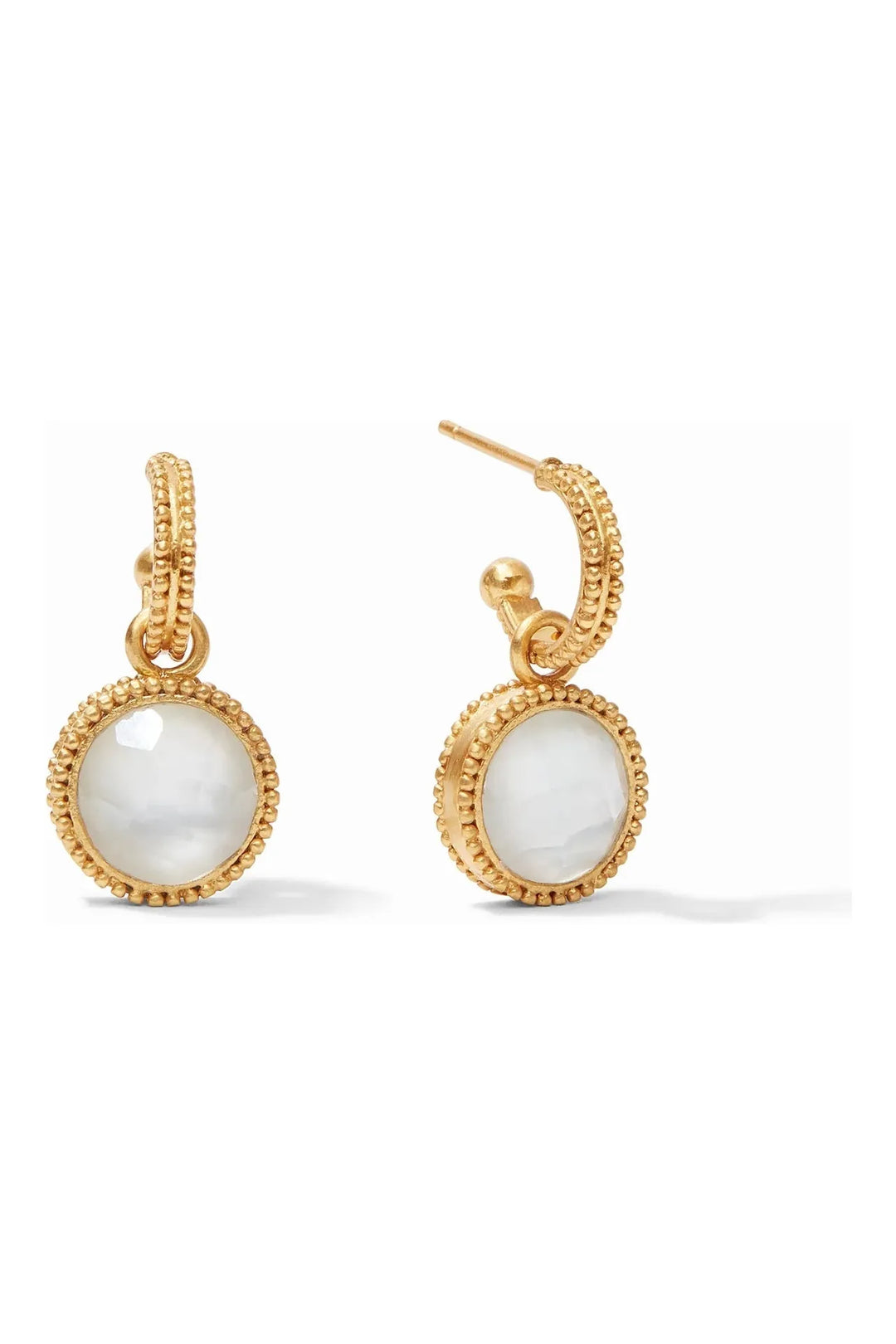 Julie Vos| Fleur-de-Lis Hoop & Charm Earring~Iridescent Clear Crystal
