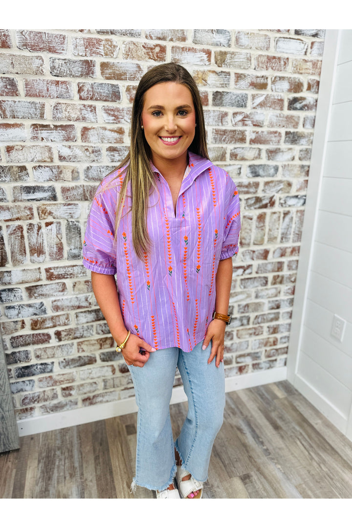Adrienne| Fleur Path Top