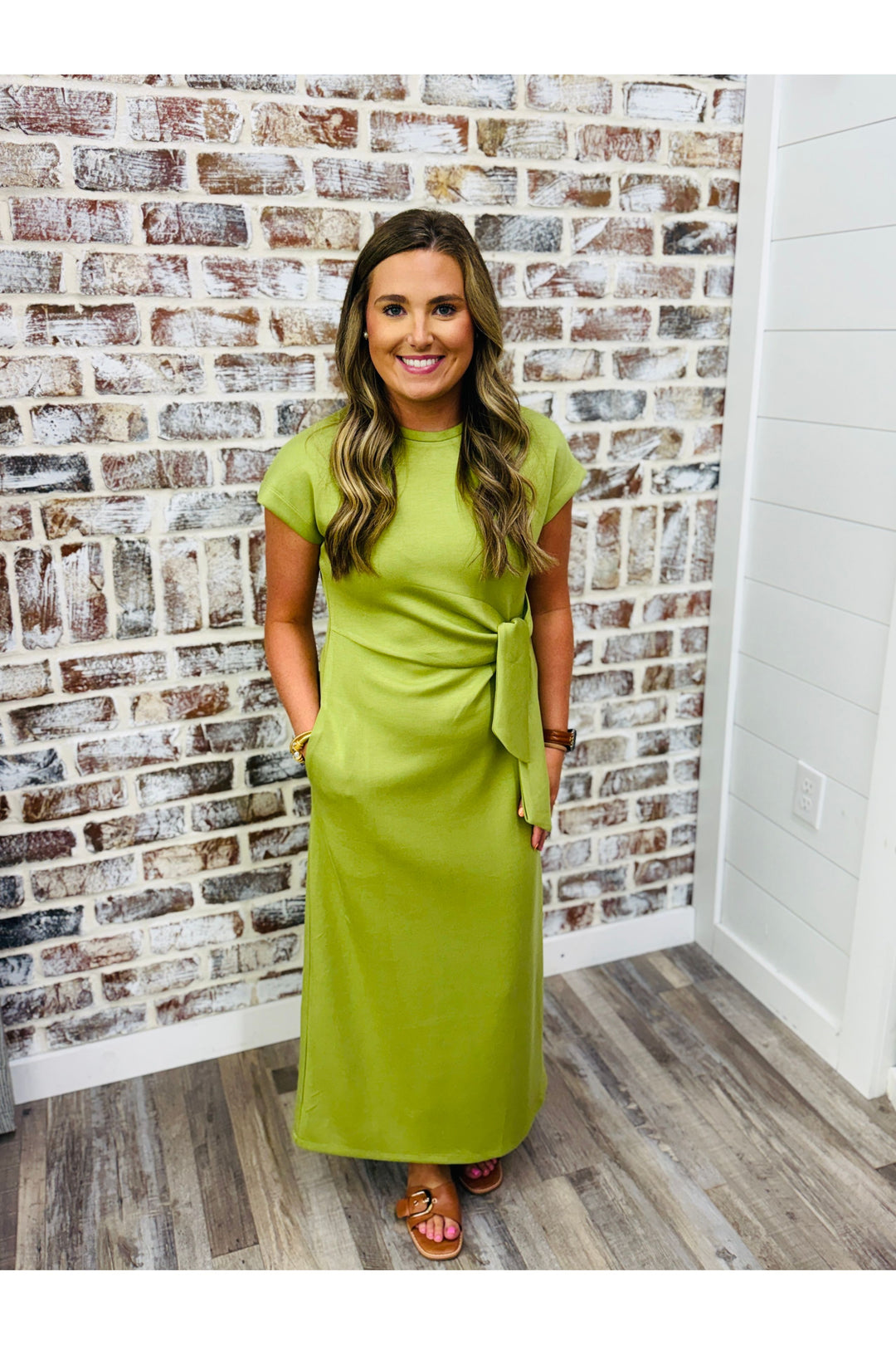 Matcha Tie Midi Dress