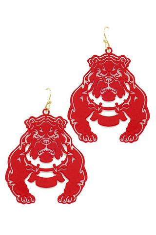 Red bulldog earrings
