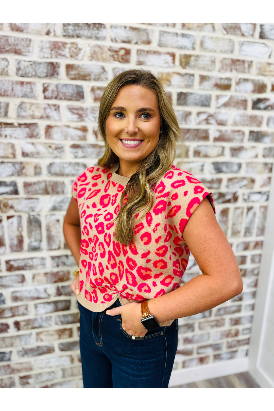 Pinched Leopard Top