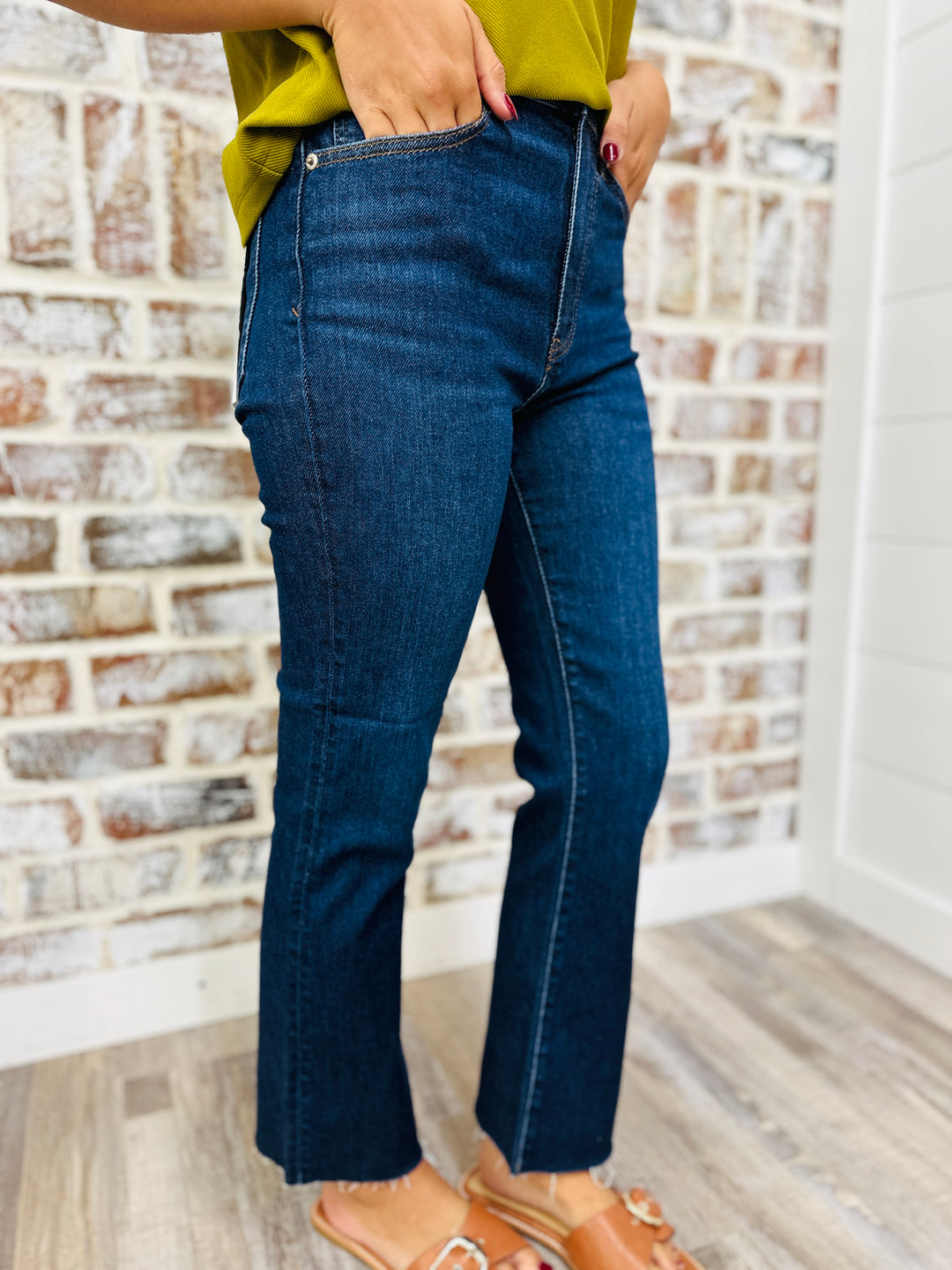 DAZE | SHY GIRL HIGH RISE CROP FLARE IN SERENE