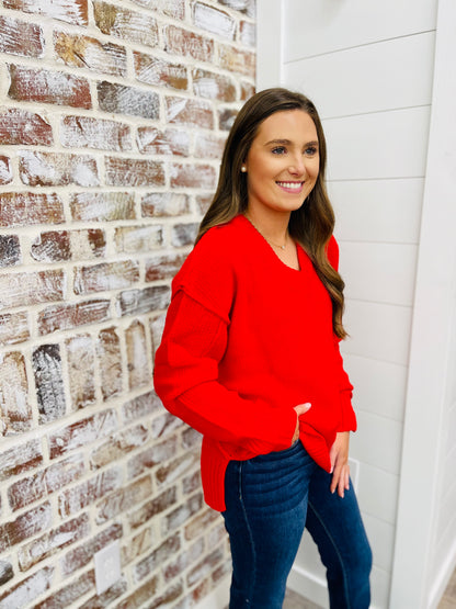 Red Chunky Sweater