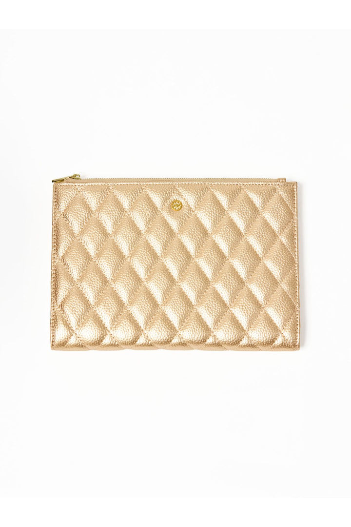 Mary Square Essential Quilted Organizer | Champagne
