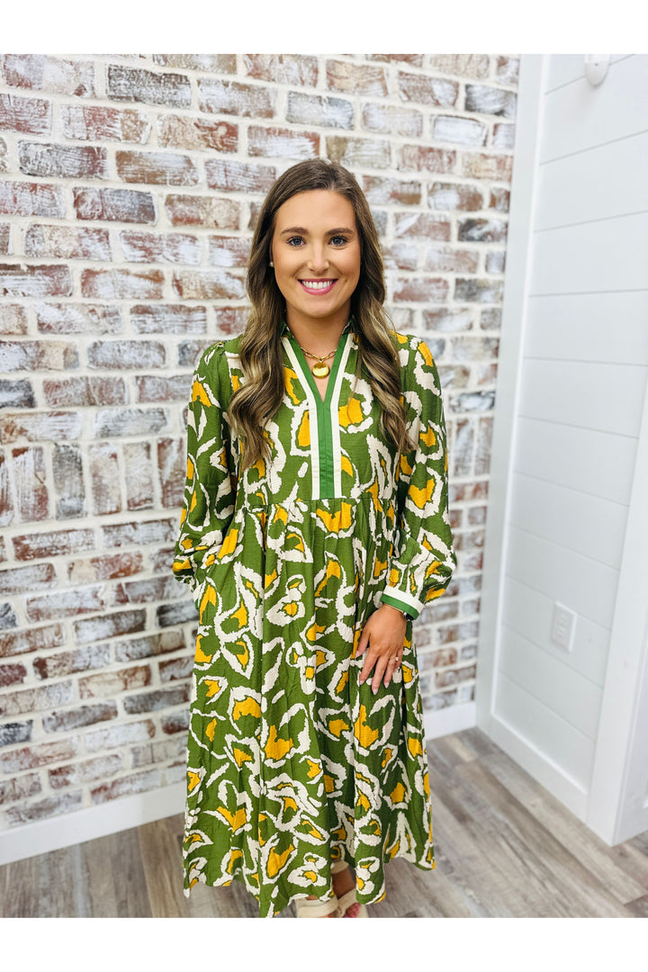 Behind The Times Midi Dress