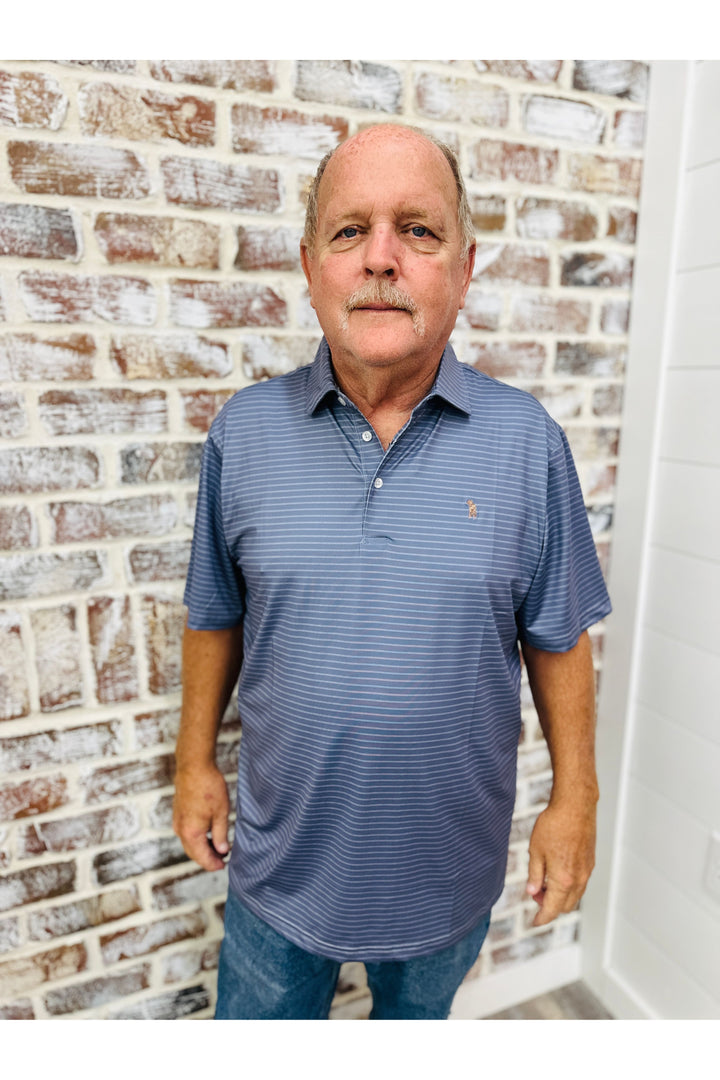 Southern Casanova | Blue Stone Stripe Polo